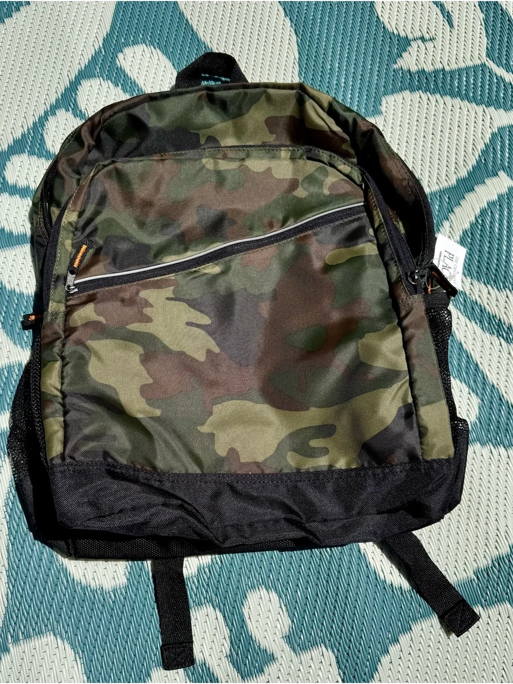 The Children's Place Green Camo Kids Backpack with Front Zip Pocket